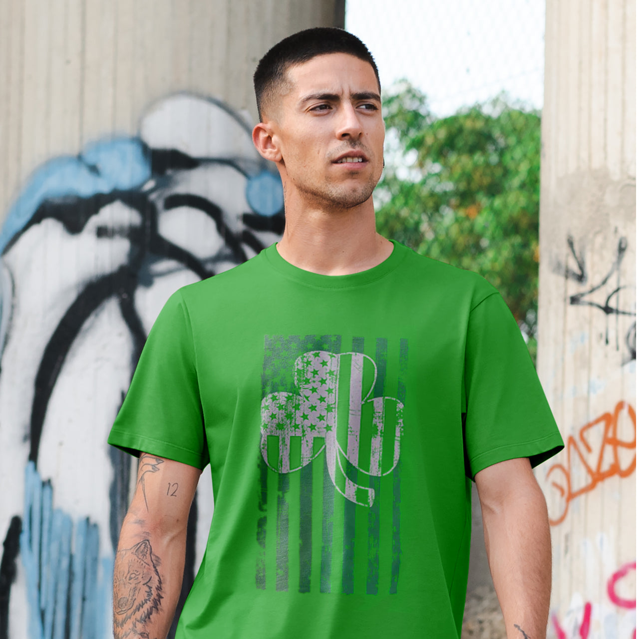 St. Patty's Day Clover Flag Tee